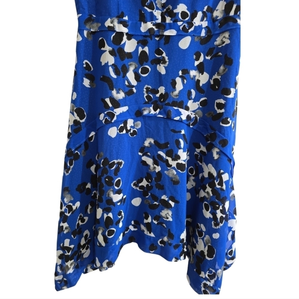 NWOT Cabi Untamed Mini Dress Electric Blue Floral Size Medium #5576 Black White - Picture 6 of 11